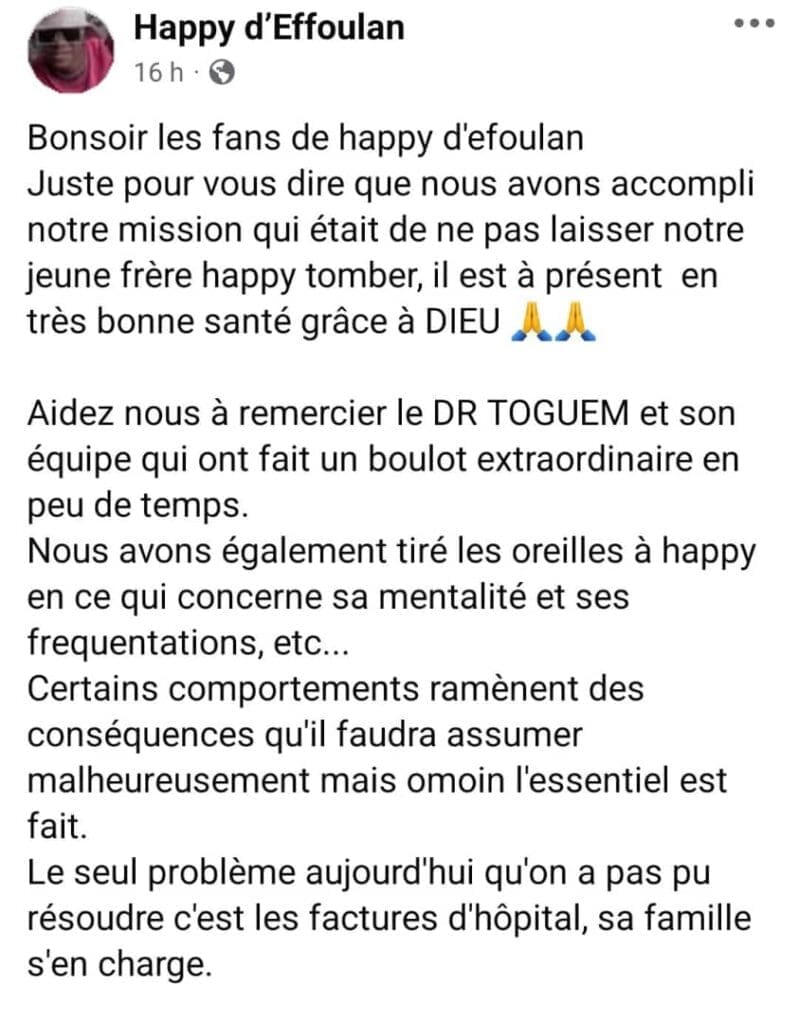 Happy est à présent en très bonne santé