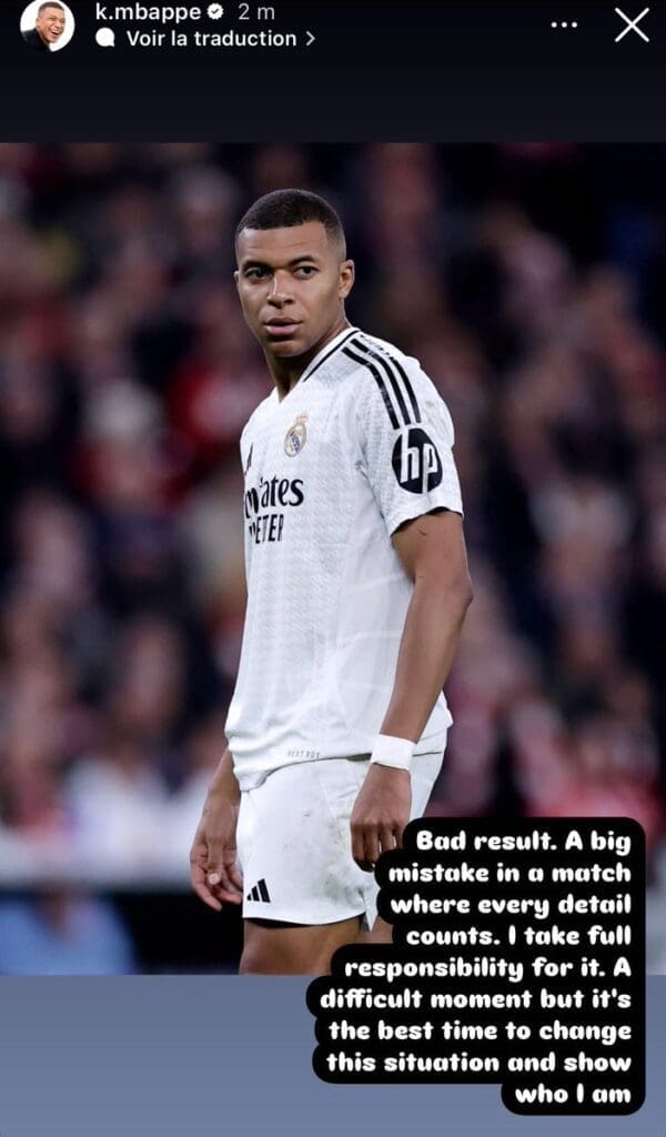 Mbappè a vite reconnu ses erreurs et demandé pardon à tous les supporters du Real