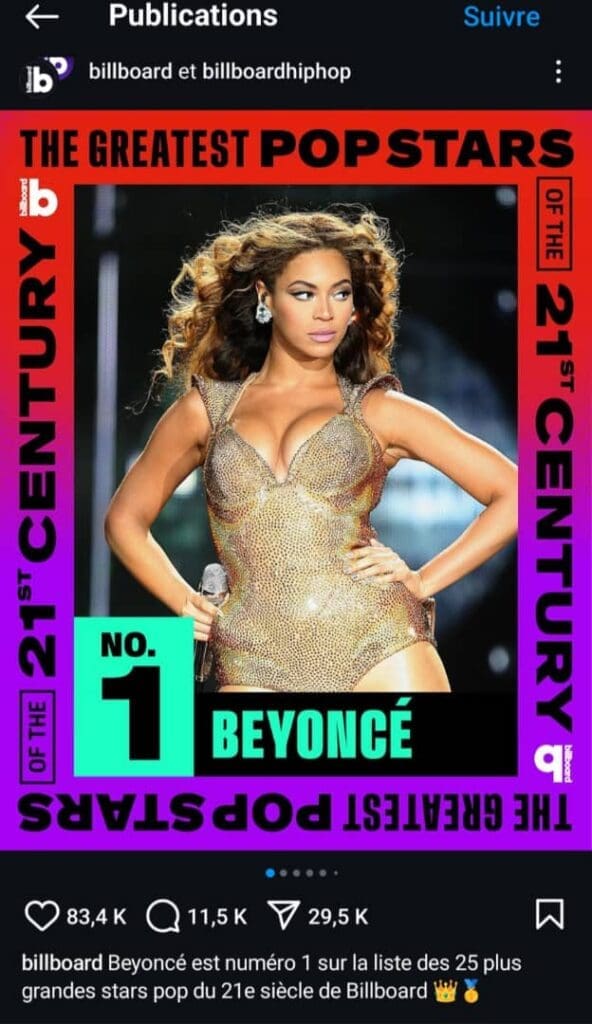Beyoncé sacrée "plus grande pop star du 21e siècle
