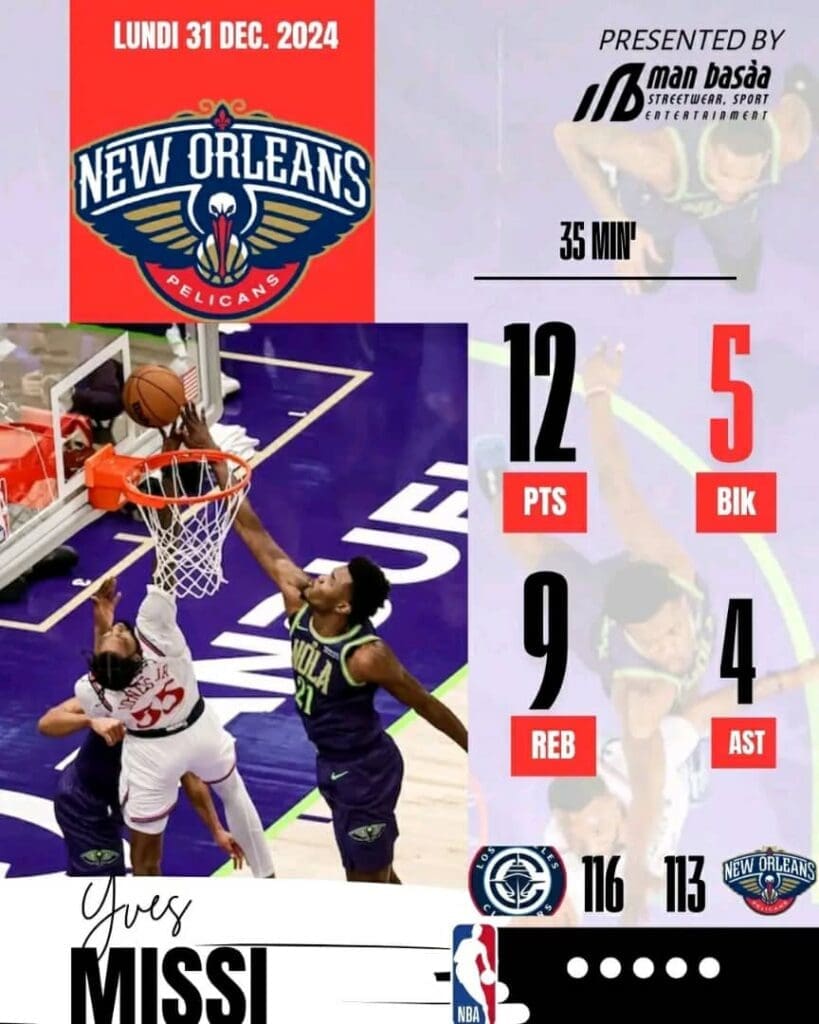  Yves Missi a démontré qu’il n’était pas un débutant comme les autres. Pivot athlétique de 2,12 mètres