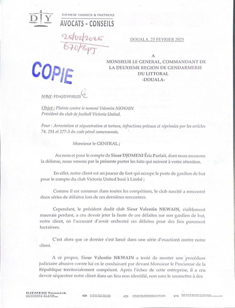 Scandale au sein de Victoria United