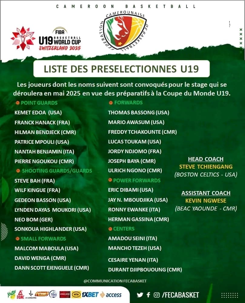 BASKETBALL : Le Cameroun en route pour le Mondial U19 avec une génération prometteuse