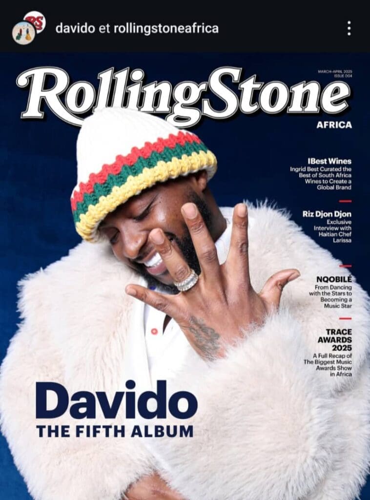 Davido entre dans l’histoire avec Rolling Stone Africa