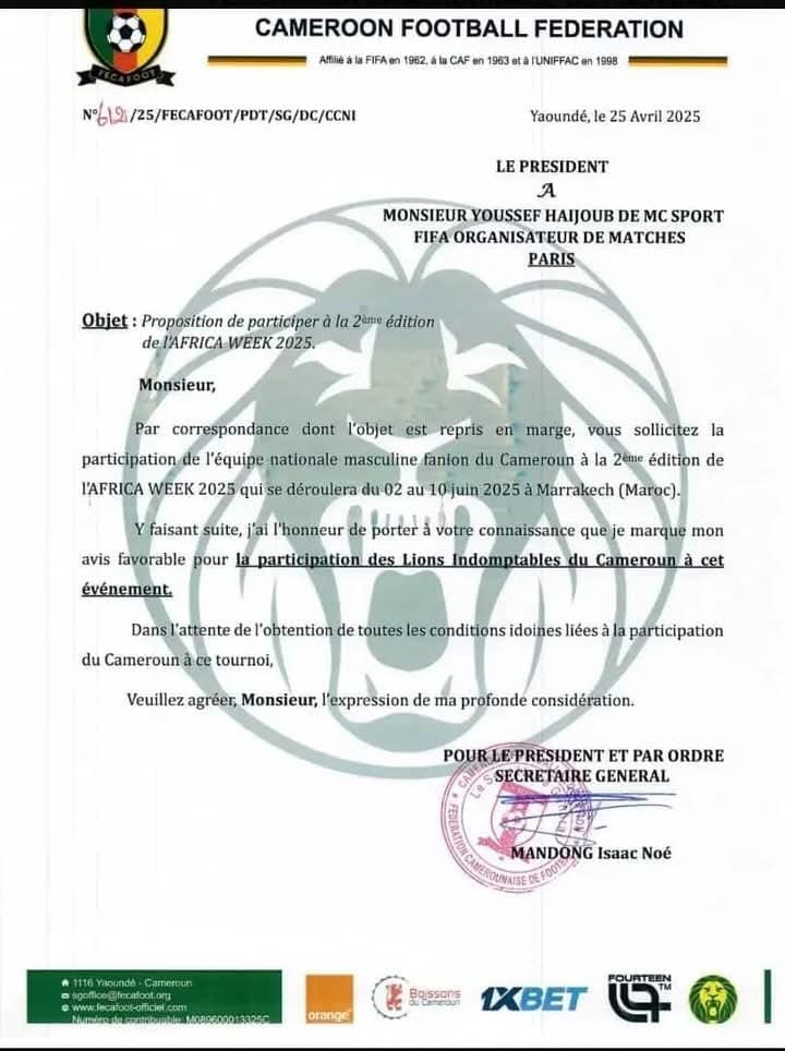  Les Lions Indomptables ne vont pas chômer durant la prochaine période FIFA