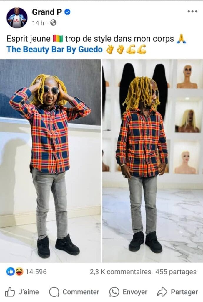 Grand P agite la toile avec son look capillaire audacieux