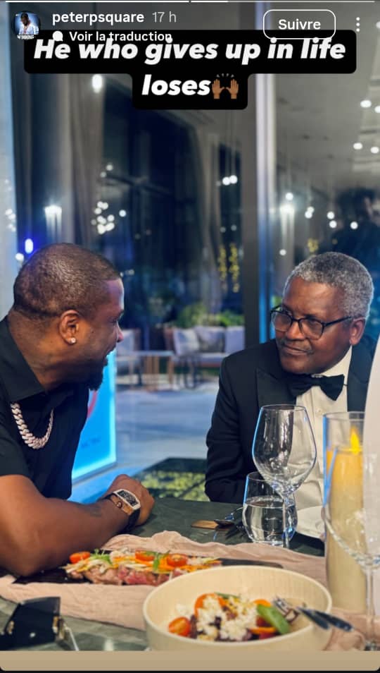 Peter Okoye reçu par le milliardaire Aliko Dangote