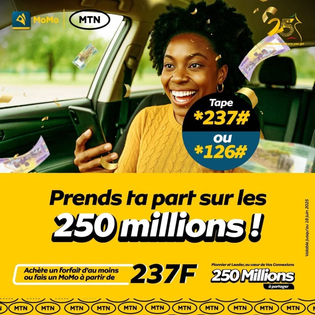 MTN Cameroon, pionnier et leader vous donne rendez-vous pour continuer à célébrer 25 ans de leadership et de proximité.