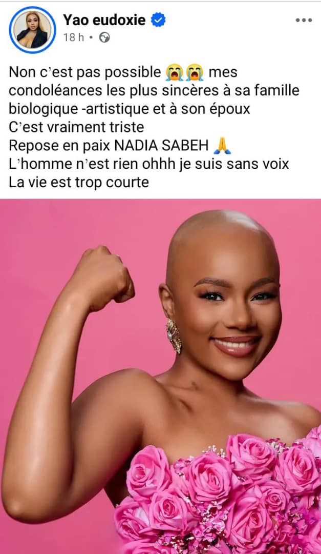 La scène culturelle ivoirienne est en deuil depuis le mercredi 3 décembre 2025. Nadiya Sabeh, comédienne, animatrice, créatrice