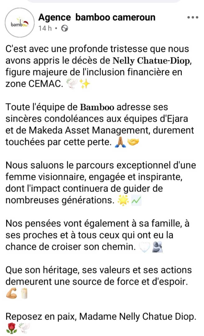 Il y a des disparitions qui font taire le bruit du monde. Celle de Nelly Chatué-Diop est de celles-là. Parce qu’elle n’emporte pas seulement 