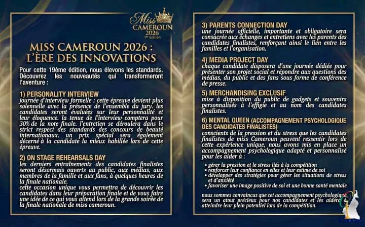 Miss Cameroun 2026 : Le COMICA révolutionne le concours et entre dans une nouvelle ère